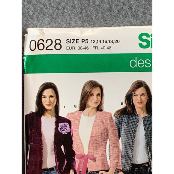 Simplicity Misses Coat Jacket Sewing Pattern sz 12-20 0628 - uncut - Picture 2 of 3